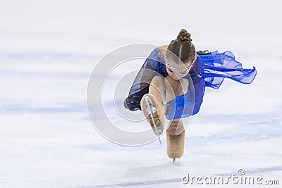 Female Figure Skater from Belarus Anastasiya Zazulinskaya Performs Cubs B Girls Free Skating Program at Minsk Arena Cup Editorial Stock Photo